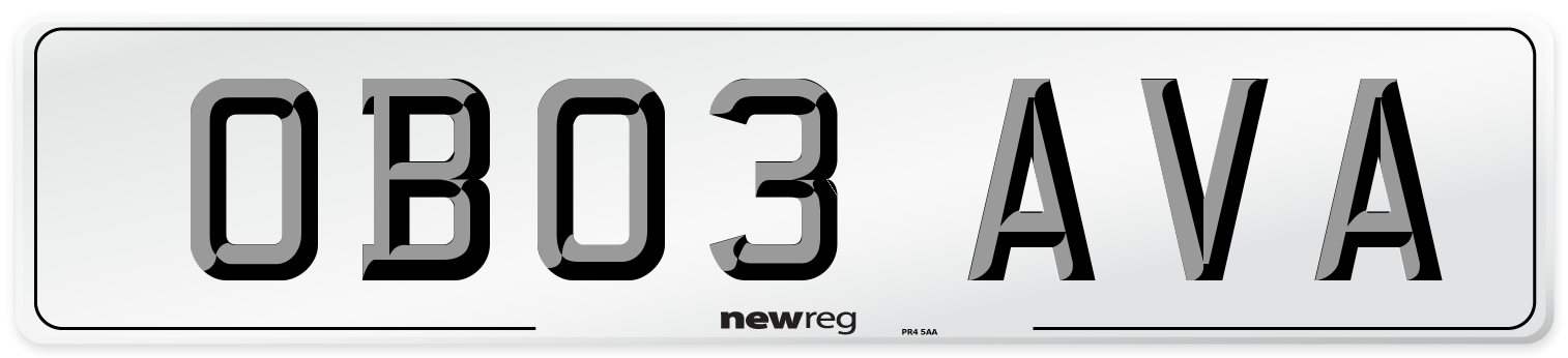 OB03 AVA Number Plate from New Reg